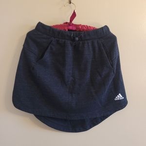 4/$15 SALE Adidas | x-small Skirt Skort EUC Black Knit Gray High Low Athletic